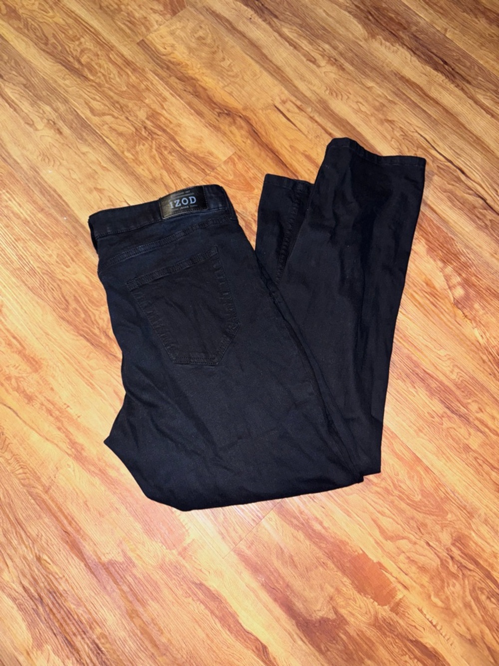IZOD Men's Jeans Pants Skinny Fit Size 32x30 Black Spandex/cotton dark black pan